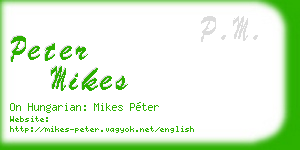 peter mikes business card