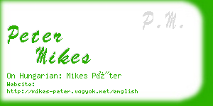 peter mikes business card